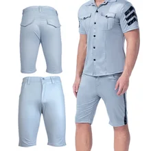 Сексуальные лаковые кожаные повседневные шорты, Бальные штаны до колена, модные бриджи, лакированная кожа, наряд, ролевые игры