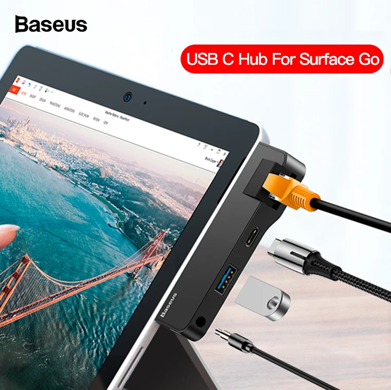 Док станция Baseus USB C HUB 3 0 к HDMI RJ45 для Майкрософт Surface Go Pro 4/5/6 usb хаб Мульти