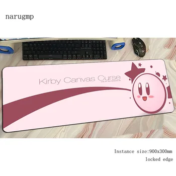 

Kirby mouse pad 900x300x4mm mousepads locked edge best gaming mousepad gamer locrkand personalized mouse pads keyboard pc pad