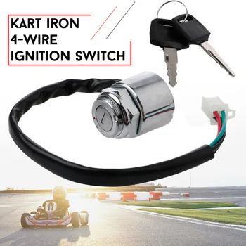 

Motorcycle Switch Lock Start Switch Durable Ignition Switch Key ATV Electric Scooter 4 Wires 2 Gear Universal