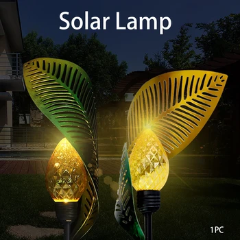 

Lawn Patio Leaves Shape Pathway IP65 Waterproof Courtyard LED Solar Lights Iron Yard Battery Powered Ground Insert Landscape