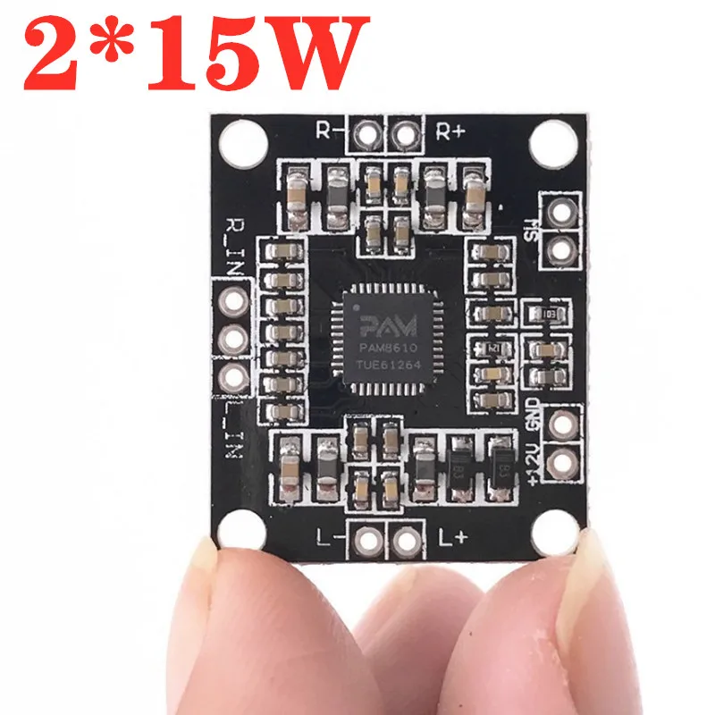 

Dc 7-12V Digital power amplifier board 2*15W digital power amplifier board for speaker modification