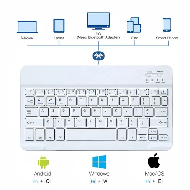 Клавиатура Чехол подходит для iPad Air 1 2 iPad 9," 5th 6th Gen A1566 A1567 A1474 A1475 A1476 A1822 A1823 A1893 A1954 - Цвет: white keyboard