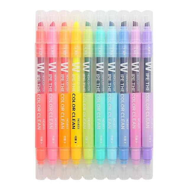 Ensemble de surligneurs pastel pour document doux, marqueurs de texte  Milkliner, surligneur Bible structurels ent double face, stylos non  Wiltshire ed, 12/24 couleurs - AliExpress