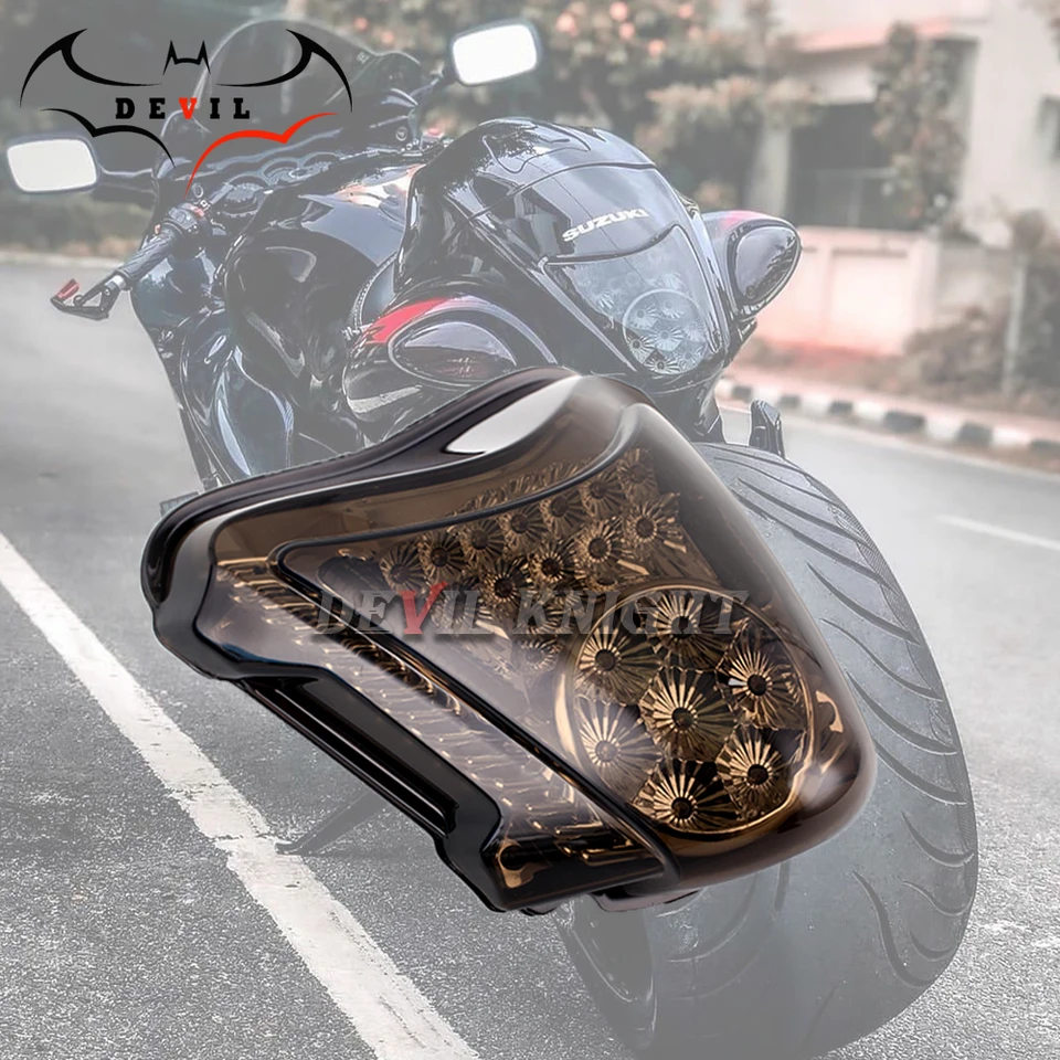 Integrated LED Tail Light With Turn Signals For Suzuki GSXR 1300 Hayabusa (2008-2014) – Smoke Lens - View #7