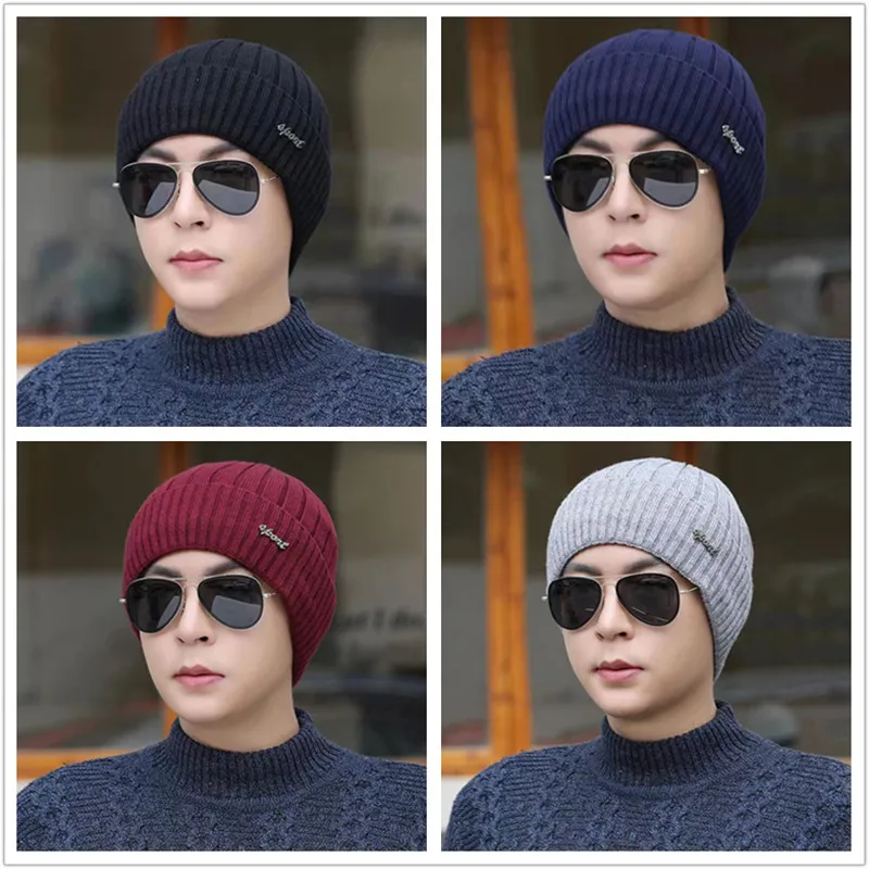 New Unisex Winter Hat Add Fleece Warm Cap Straight Design Soft Beanie Hat For Men Women Outdoor Thicken Ski Sports Knitted Hat