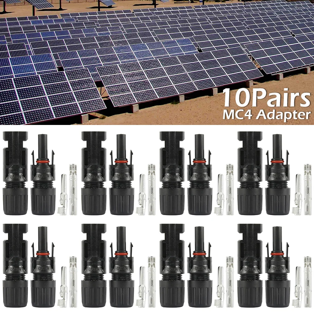 

10pcs MC4 Connector Solar Panel Branch Series Connector Plug Male Female 30A Cable Plug Connect Cable Power Plug