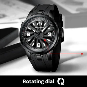 Image 4 - MEGALITH męskie zegarki wojskowe kreatywna turbina obrotowa tarcza do zegarka Sport wodoodporne zegarki kwarcowe męskie zegar Relogio Masculino