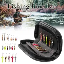 20 штук, рыболовные приманки, приманки-Спиннеры с портативной сумкой для переноски, Металлические блесны, набор для пресной и соленой воды
