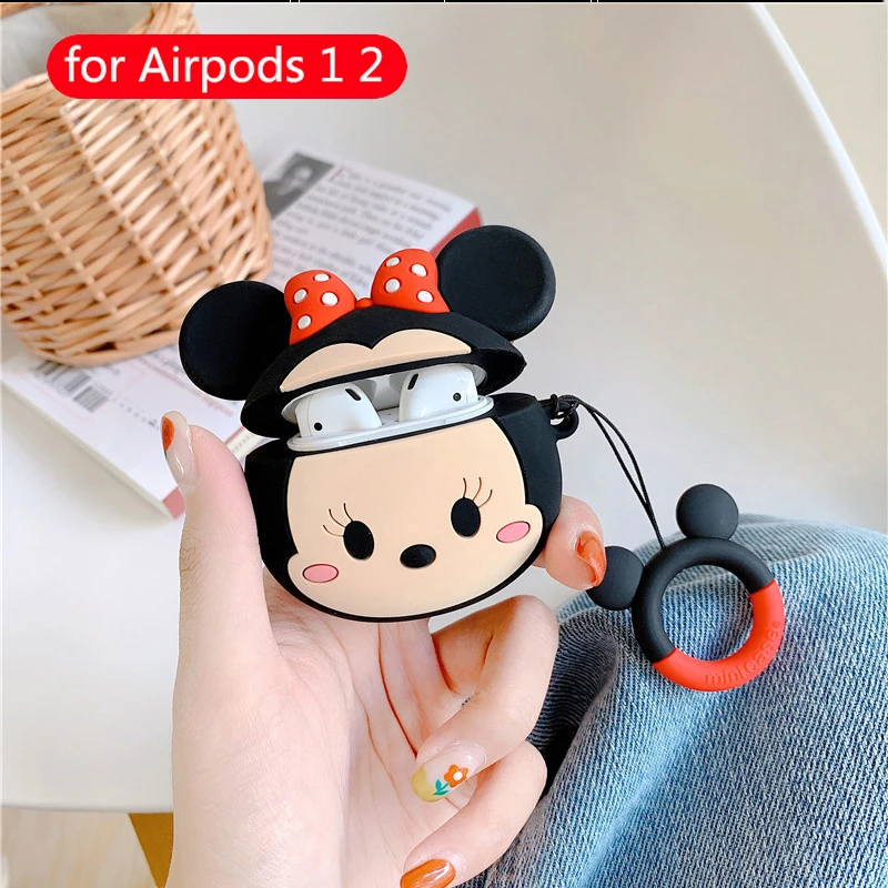 Для Apple Airpods чехол силиконовые милые аксессуары для мультяшных Airpods 2 Наушники коробка Беспроводная bluetooth-гарнитура защитный чехол