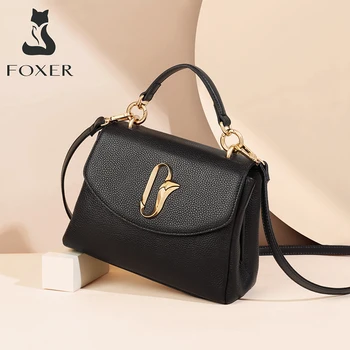 

FOXER Elegant Women Brand Shoulder Bag Genuine Leather Cross body Bags Lady Small Handbags Fall Winter Female Fashion Purse