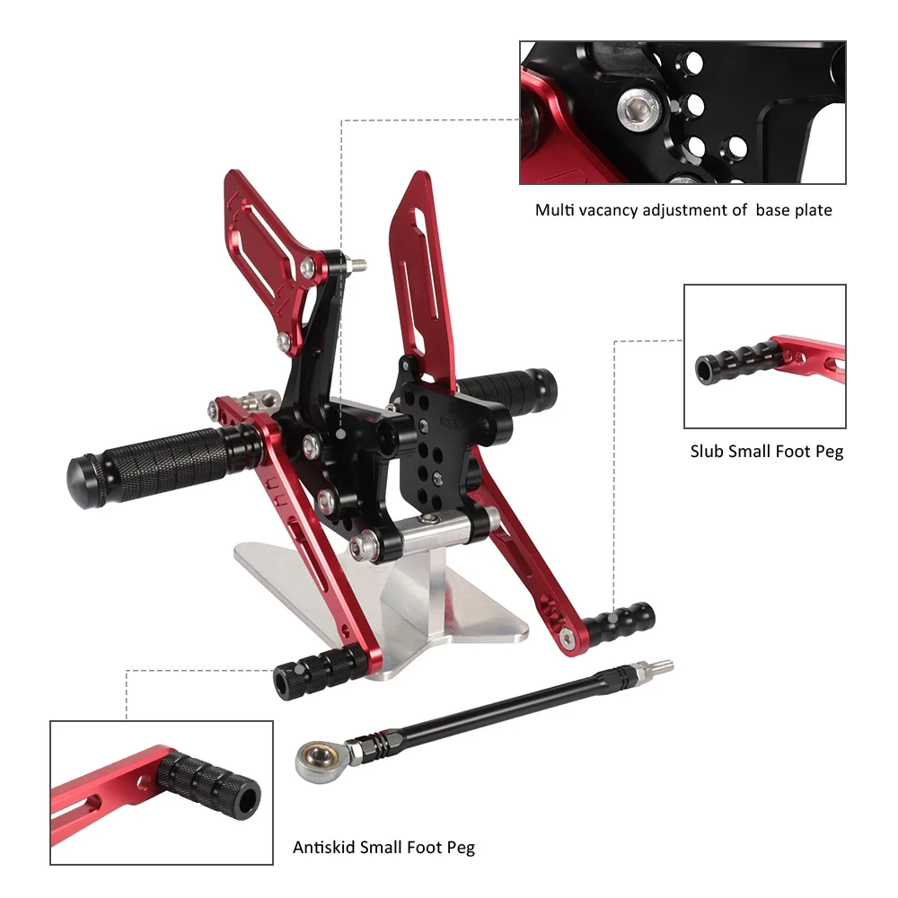 CNC мотоциклетные подножки подножка педаль Rearset черного и красного цвета для Suzuki SV650 SV650S GSX-R600 GSX-R750 GSX-R1000 K1 D40