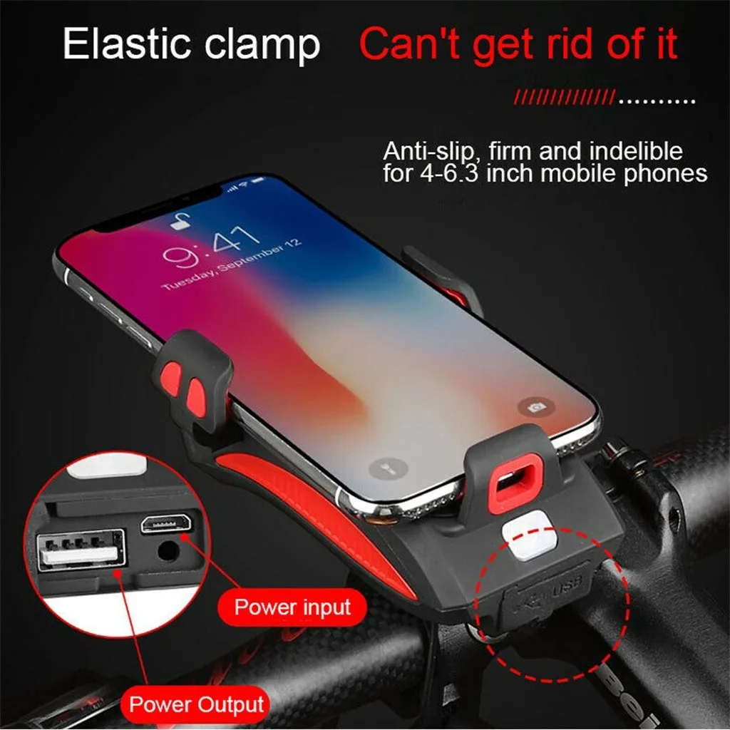 Adjustable Universal Bike Phone Stand For 3 in 1 Multi-Finishing Bicycle Headlight LED Cycling Phone Handlebar Holder ABS