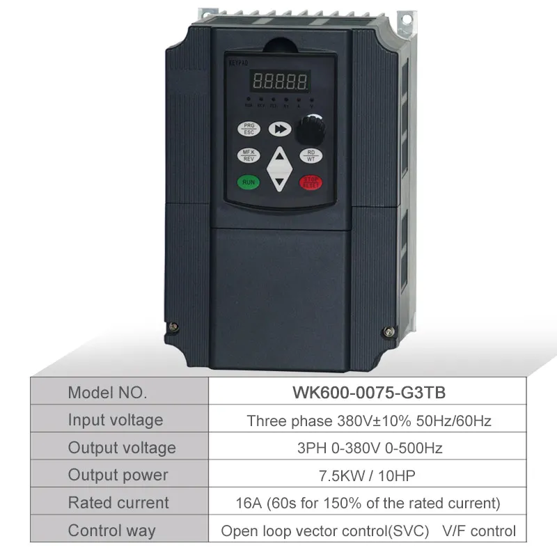 380 в кВт трехфазный вход 10HP VFD преобразователь привода переменной частоты для