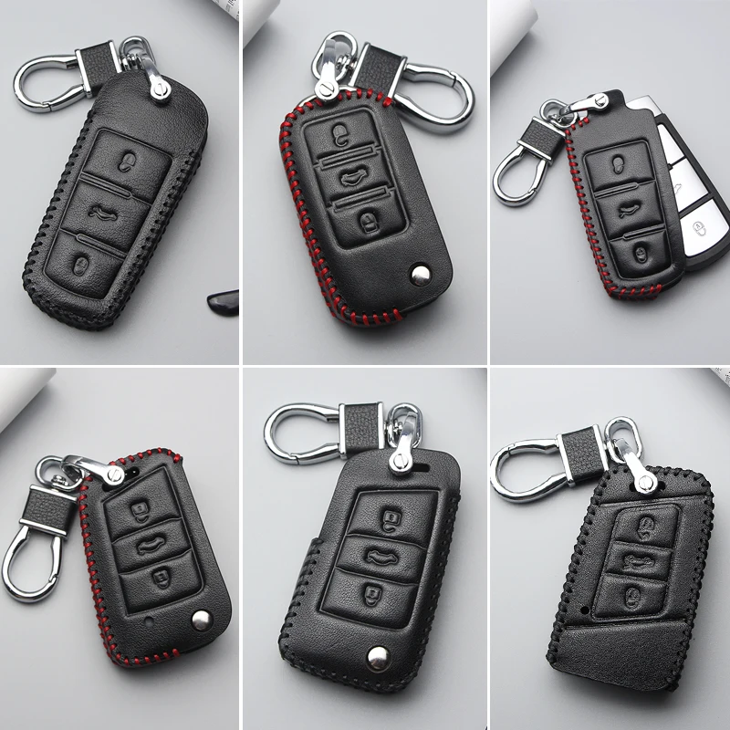 Кожаный чехол для автомобильных ключей, крышка чехол для VW Golf Passat Tiguan Caddy Jetta 6 MK6 поло T5 Eos Scirocco Bora Sharan Arteon ключ для укладки волос