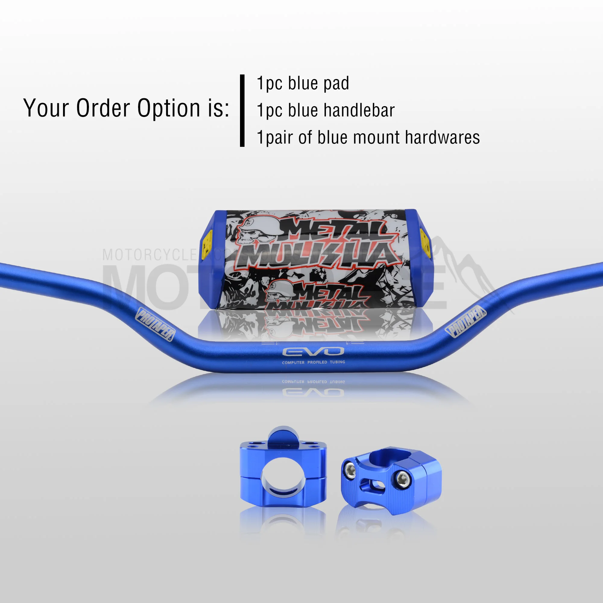 Blue Combo3 Руль для Pro Taper Pack Bar 1-1/" Классическая дверная ручка бар колодки ручки Pit Pro Racing Dirt Pit Bike мотоцикл с адаптер cnc - Цвет: Blue Combo3