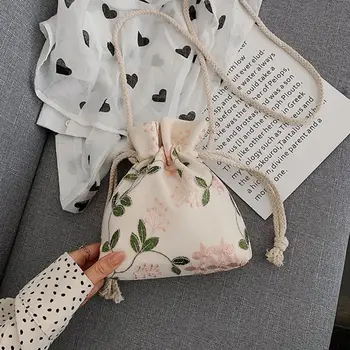 

Women Flower Lace Embroidery Ethnic Vintage Shoulder Bags Handbag Tote Drawstring Crossbody Satchel Purse X7XC