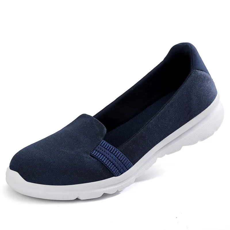 PINSEN Women Sneakers Casual Slip On Ladies Flat Shoes Breathable Mesh Trainers Soft Walking Female Shoes Footwear Zapatos Mujer - Цвет: Синий