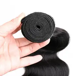 Pacotes práticos do cabelo humano preto macio da onda do corpo do cabelo com fechamento onda do laço pacote do cabelo da onda