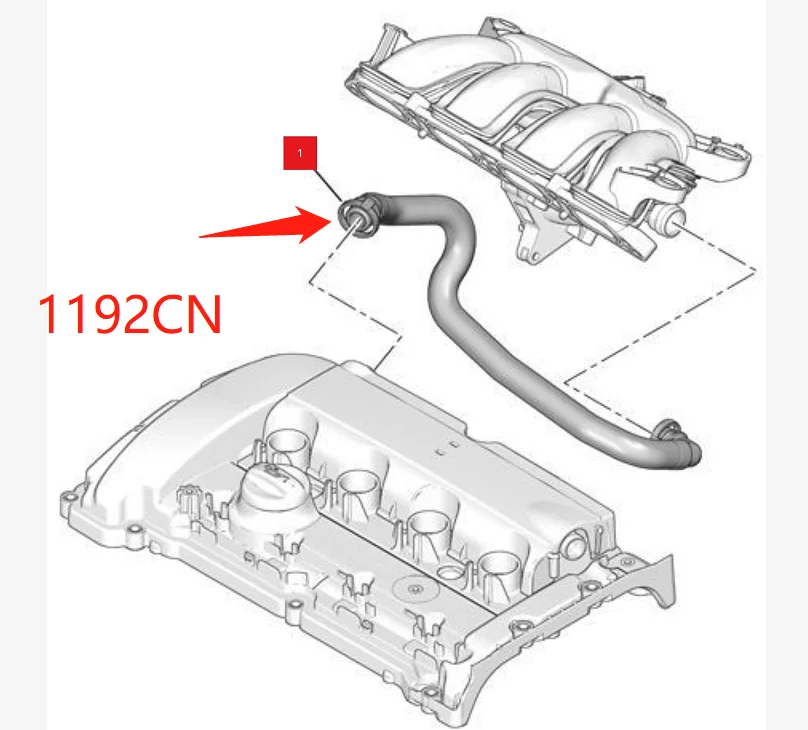1192CN engine oil steam pipe joint crankcase ventilation pipe exhaust for Peugeot 207 308 408 508 3008 Citroen C4 C5 DS5