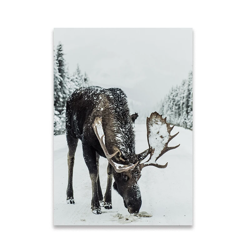 Scandinavian-Poster-Winter-Forest-Moose-Christmas-Pinecone-Nordic-Style-Wall-Art-Canvas-Painting-Decoration-Picture-Living (6)