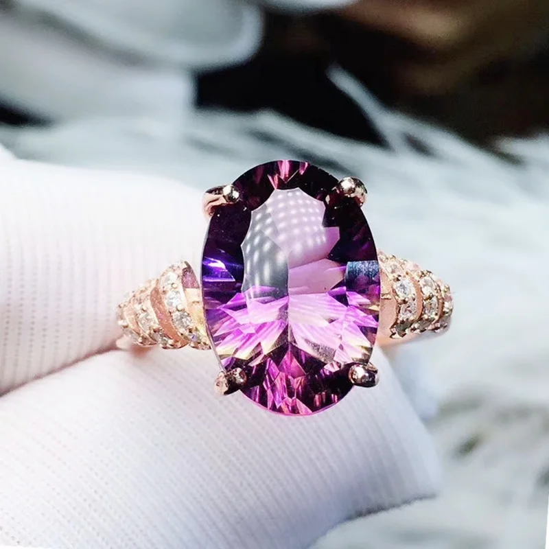 Кольцо с аметрином в ювелирном изделии 10*14 мм 6.5ct Овальный драгоценный камень 925