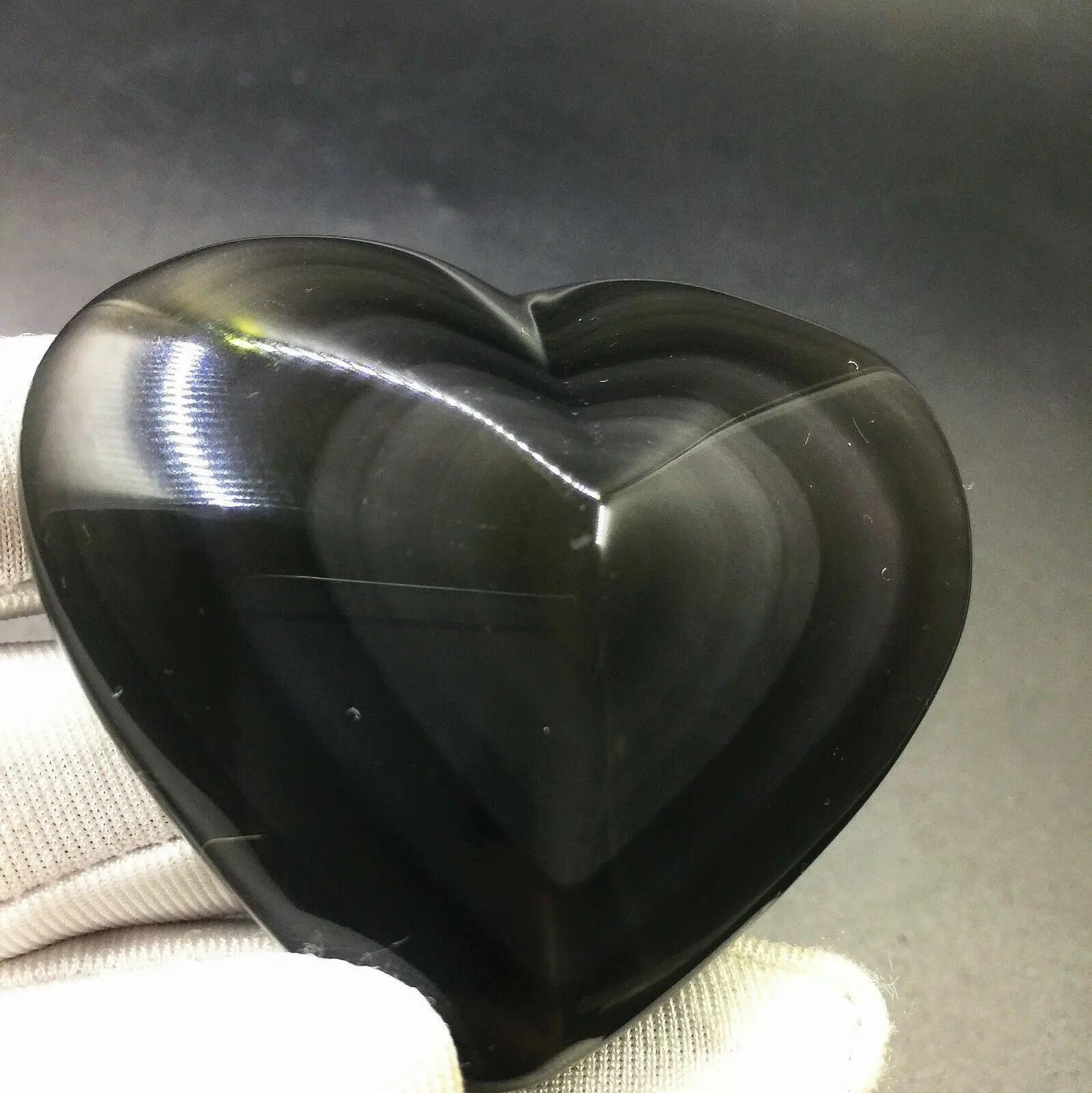 

100g Beautiful heart shape Natural crystal rainbow eye obsidian