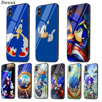 

Glass Phone Case TPU Glass For Apple Iphone SE 5 5s 11 6 6S 7 8 Plus XR X XS Pro Max Cover Sonic The Hedgehog