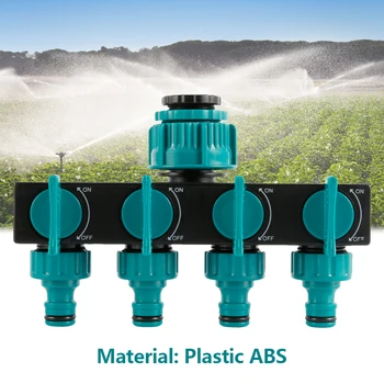 

Garden Irrigation 4-way Tap Hose Splitter Garden Hose Fittings Pipe Connector Irrigation Drip System