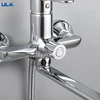 ULA Brass Bathtub Shower Mixer Valve Space Saving Bathtub Mixer Taps Hot Cold Bathroom Shower Faucet Bath Spout Shower System 3