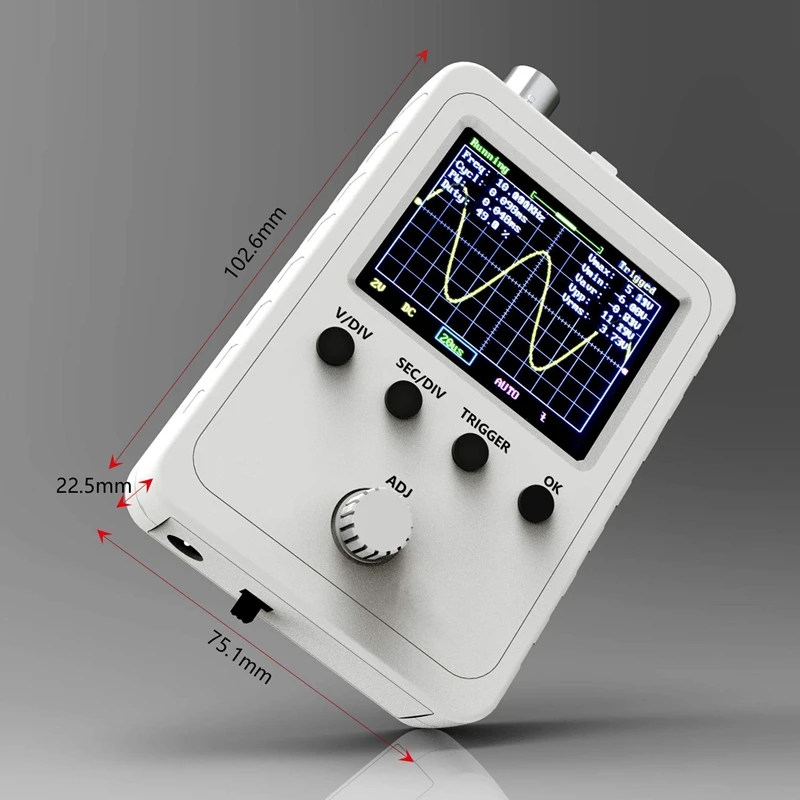  Updated 2.4-Inch Tft Digital Oscillator Kit with Power Supply and Bnc-Clip Cable Probe Q15001 (Asse