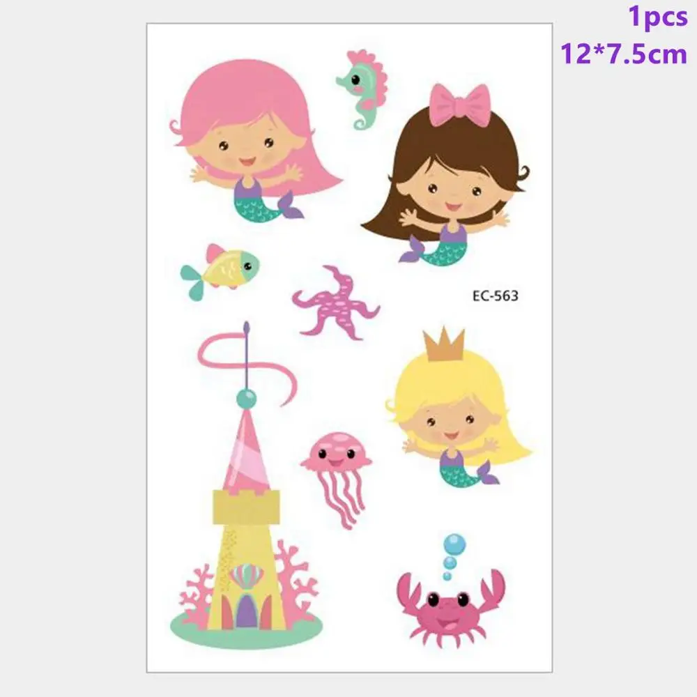 Mermaid Stickers 6 Taoup 1 шт. градиентный цвет блестки маленький брелок с хвостом русалки с днем рождения Русалка тема вечерние украшения для девочек детские украшения - Цвет: Mermaid Stickers 6