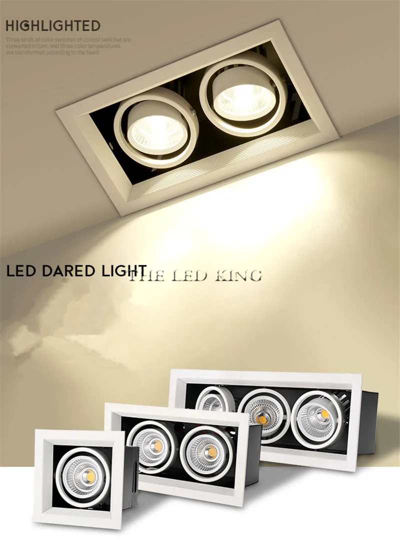 Super Bright Square LED Downlight 10W 20W 30W Aluminum AC220V 110V LED Down Light Ceiling Recessed Spot Light Indoor Lighting