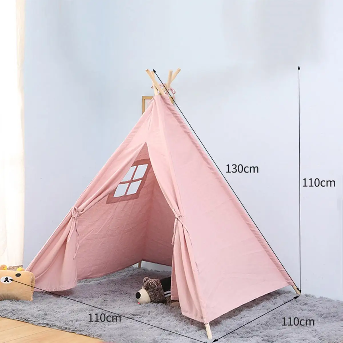 1,35 м большая небеленная парусиновая палатка-Типи, портативная детская палатка, индийские игрушечные палатки, детские палатки, украшение для маленькой комнаты