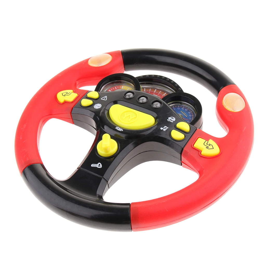 Children`s Electronic Interactive Toy Steering Wheel Baby Childhood Educational Driving Simulation with Lights and Sounds