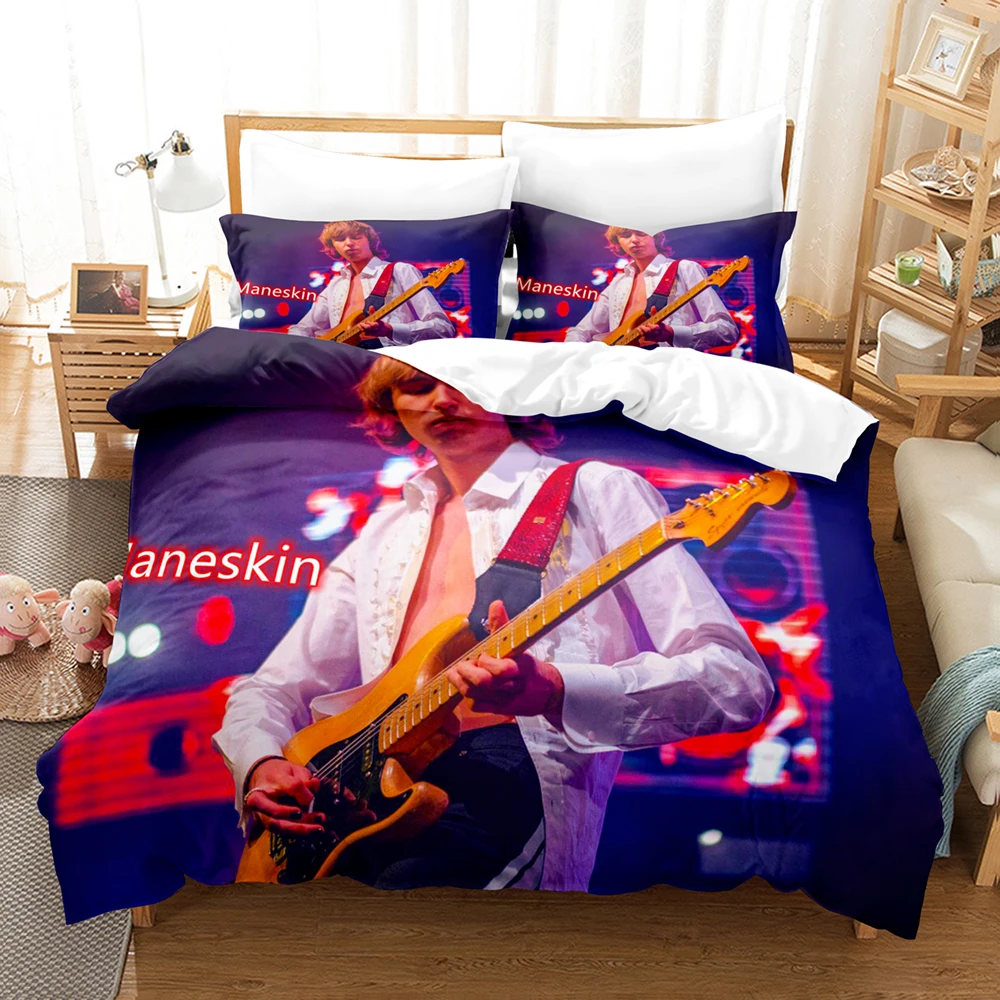 

Maneskin Bedding Set Single Twin Full Queen King Size Stars Maneskin Bed Set Children's Kid Bedroom Duvetcover Sets 3D Print 006