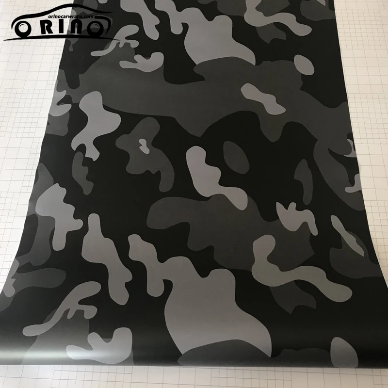 Black Grey Camouflage Vinyl Film Sticker-3