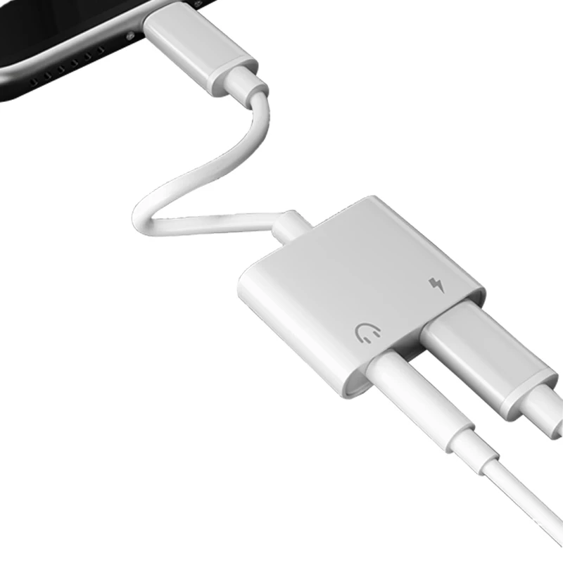 

2 in 1 Aux Earphone Jack Earphone Audio Adapter Charging Cable For iphone 7 8 1 plus X For Lighting 3.5mm For Earphone splitter