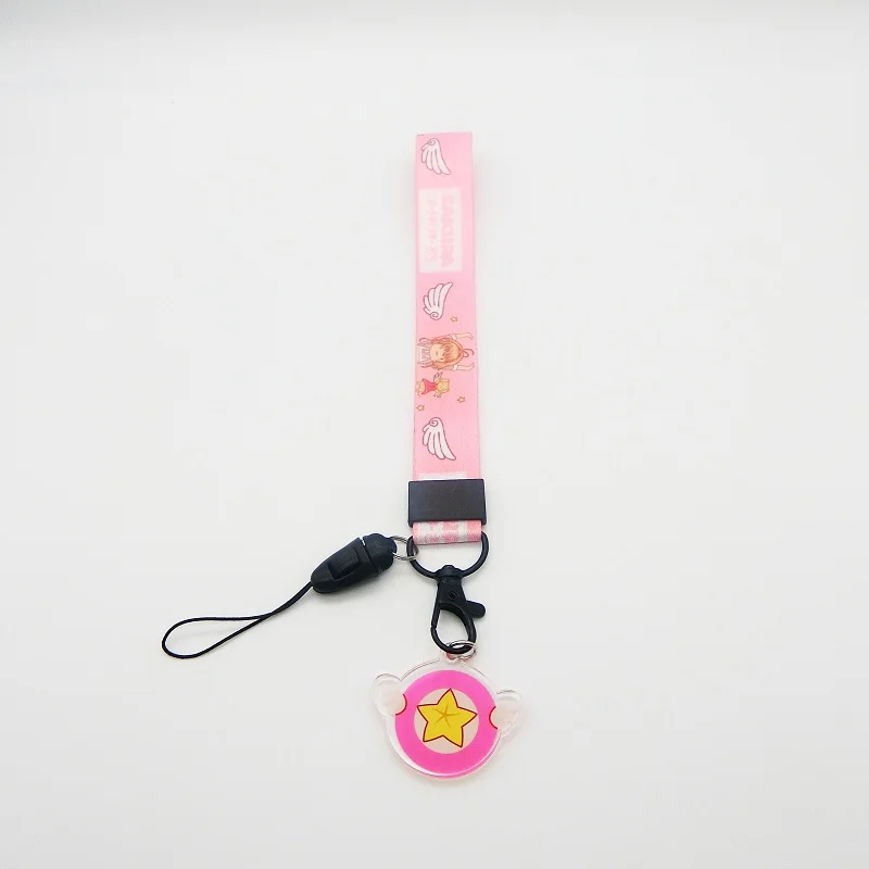Cute Phone Charm Pink sailor moon Lanyard Wrist Strap For Keys ID Card S For iPhone 11 USB Badge Holder DIY Hang Rope keychain