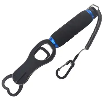 

28cm 244g 40kg Weigh Portable Stainless Steel Lip Grip Fishing Trigger Gripper with Lanyard Hook