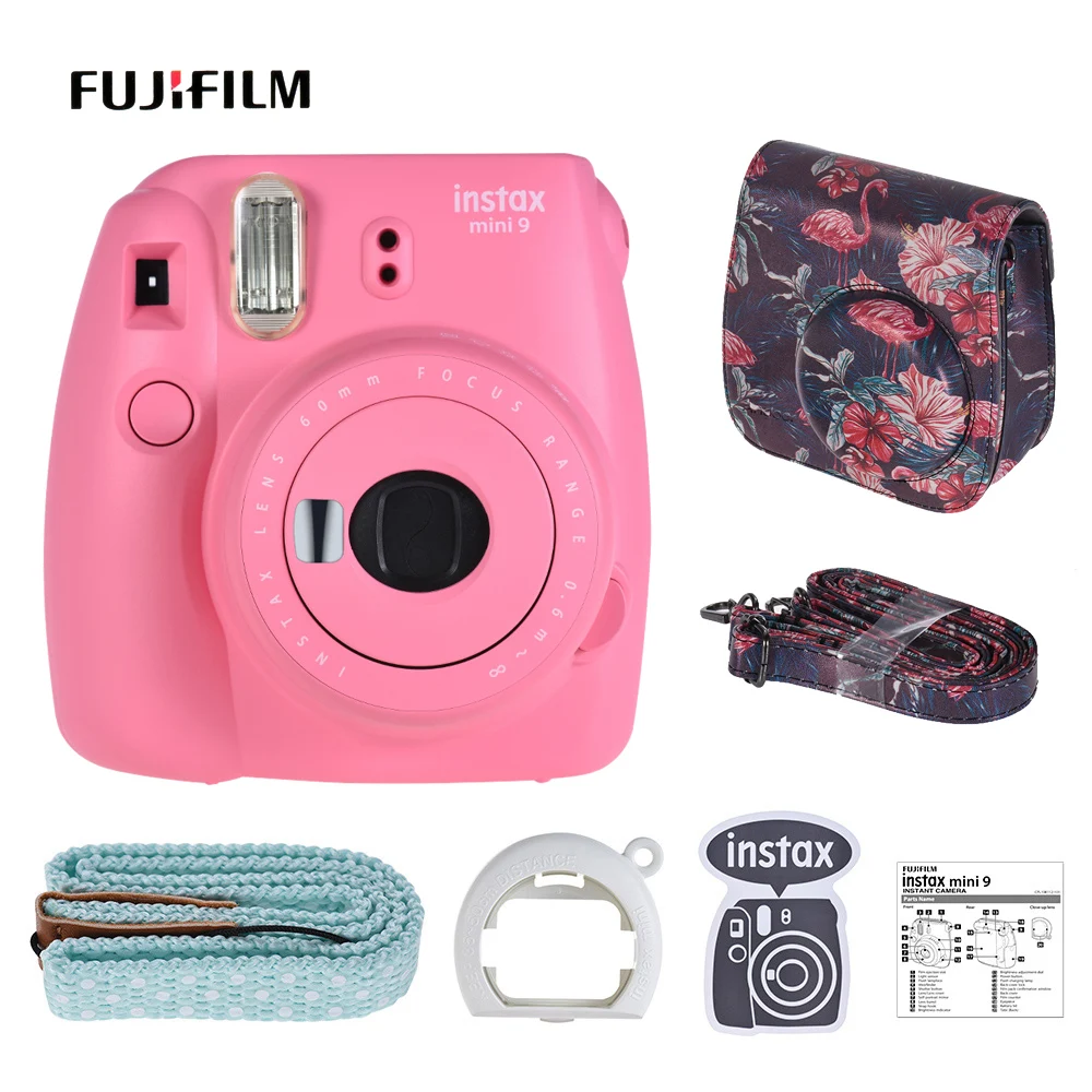 Белая пленка для Fuji Instax Мини 9 Фотоаппарат моментальной печати зеленый пленочная камера с зеркало для селфи+ 20 Вт, 30 Вт/60 мгновенный белую пленку Фотобумага+ Камера сумка - Цвет: Option 5