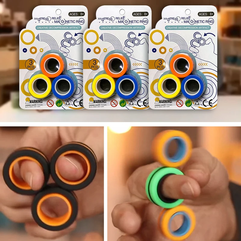 

Mini Magnetic Ring Toy Colorful Bracelet Magic Toy For Friends Gathering Festivals Performance Decompression Toy Dropshipping