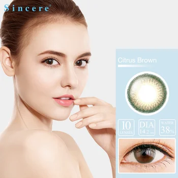 

Citrus Brown color contact lenses for eyes User select daily Day throw vision correction health care 10lenses used for 1day
