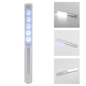 

Kitchen Bathroom USB Rechargeable Germicidal Light Remove Mites With Indicator Home Office UV Disinfection Lamp Press Button