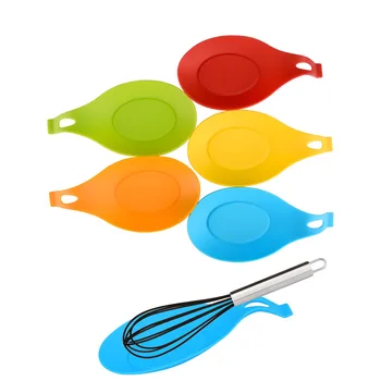 

Silicone Insulation Spoon Rest Heat Resistant Mat Drink Glass Coaster Tray Spoon Pad Pot Holder Kitchen Accessories