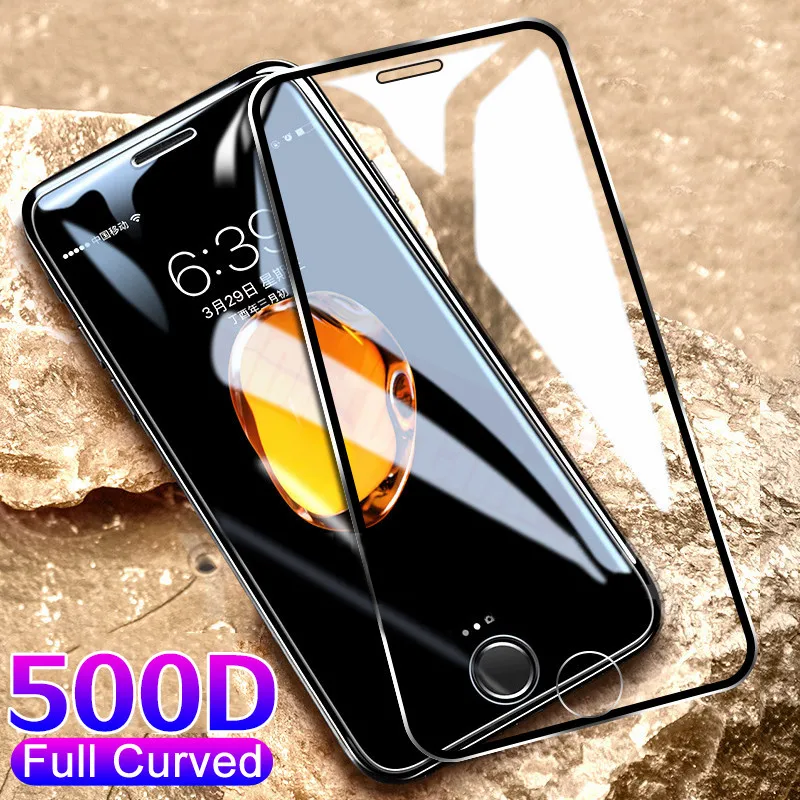 500D полное покрытие из закаленного стекла для iPhone 11 Pro Max стекло X XS Max XR Защитное стекло для экрана для iPhone 6 6s 7 8 Plus X пленка
