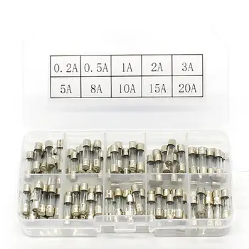 

100Pcs/set 5x20mm Quick Blow Glass Tube Fuses Set Amp 0.25/0.3/0.5/0.75/1/2/3/4/5/6A Fast-blow Fuse Assorted Kits