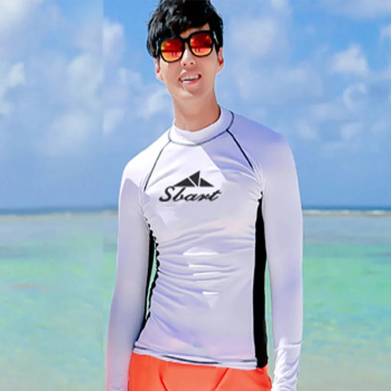 Sbart Men Women UV Protection Long Sleeve Rash Guard Surfing T-Shirt Lycra Bathing Diving Suit Shirt Jellyfish Swim Beach Tops