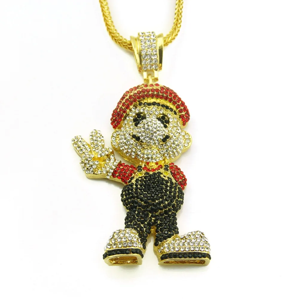 New 30 Inch Chain Big Heavy Super Mario Pendent Chain Necklace