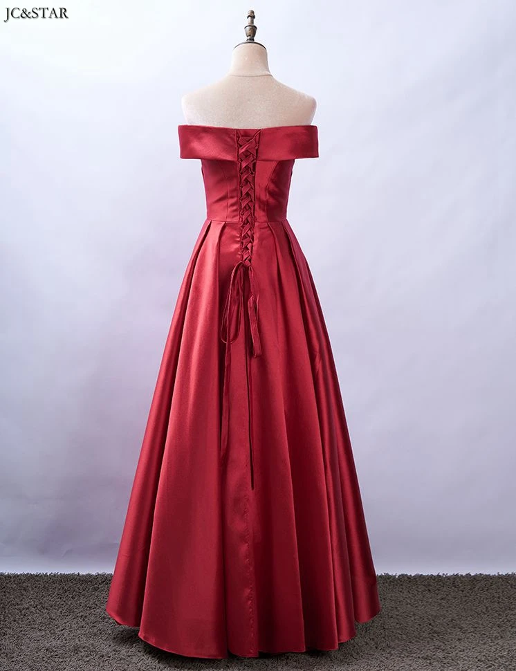Robe demoiseur honneur новые атласные с открытыми плечами трапециевидные красные платья подружек невесты длинное свадебное платье настоящая фотография